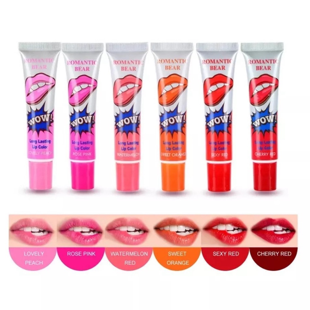 COPY - Romantic Bear Peel-Off Lip Stain: 6 Colors Tattoo Magic for Lasting and …